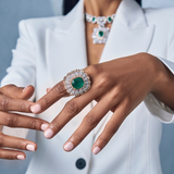Emerald Grained Ring