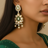 Floral Polki Pearl Earrings