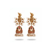 Peacock Ruby Jhumka