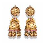 Temple Work Gold Earrings