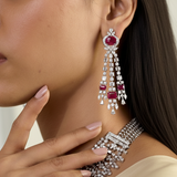 Ruby Cascade Diamond Earrings